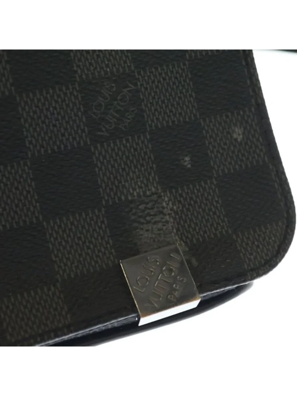 Louis Vuitton District PM Damier Graphite Leather Shoulder Bag Black